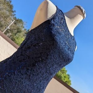 💙OMG! Onyx Nite Deep Blue Lace & Sequin Cocktail Party Dress